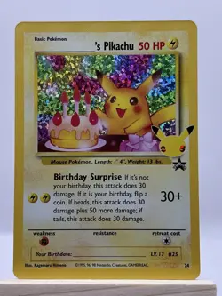 Pokemon TCG Birthday Pikachu 24/53 Holo Celebrations Classic Collection - NM - Image 1