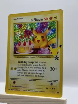 Pokemon TCG Birthday Pikachu 24/53 Holo Celebrations Classic Collection - NM - Image 4