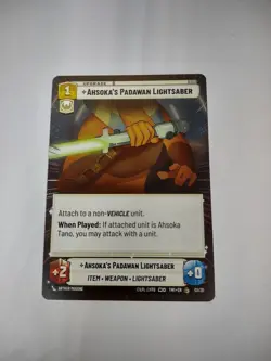 Star Wars Unlimited TOR OP 03/20 Ahsoka's Padawan Lightsaber Play Set (x3 cards) - Image 1