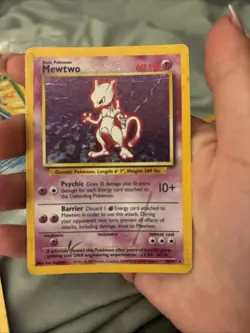 Pokemon TCG Mewtwo Base Set Holo Rare Card 10/102 Vintage - Image 1