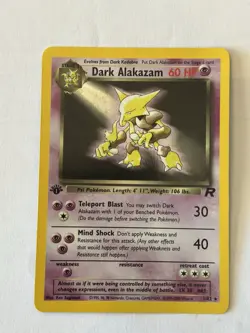 Dark Alakazam Pokemon Card Holo Rare Team Rocket 1st Edition 26/82 1st Edition - Image 1