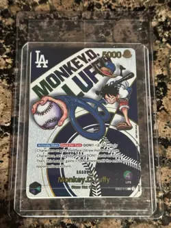 One Piece Dodgers Luffy Card Leader Promo TCG, LA Monkey D. NEW Unopened Bandai - Image 1