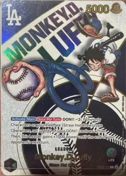 One Piece Dodgers Luffy Card Leader Promo TCG, LA Monkey D. NEW Unopened Bandai - Image 2