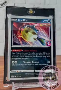 Pokemon Card Indonesia Qwilfish Serangan Tunggal Promo Gramedia Stamp 128/S-P NM - Image 1