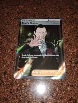 Pokemon ENGLISH Giovanni Boss's Orders Rebel Clash 189/192 Holo FULL ART Card NM - Image 2