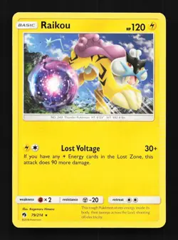 Raikou 79/214 LP Lost Thunder English Pokemon Card TCG - Image 1