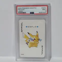 2000 Japanese Pokemon Pikachu #025A Joker Gold Playing Card PSA 9 Mint - Image 1