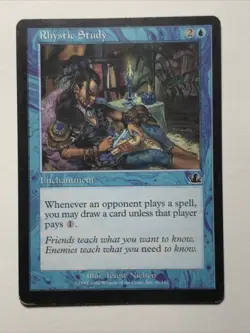 Rhystic Study Prophecy 45/143 Regular LP (Light Bottom Corner Dins) - Image 1