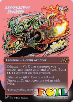 Draconautics Engineer Borderless 0341 MTG Aetherdrift Rare NP Foil - Image 1