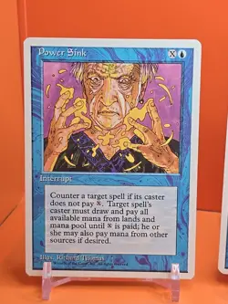 🔵🔵🔵 (4) 1995 MAGIC The Gathering POWER SINK 4TH EDITION PLAYED 🔵🔵🔵 - Image 2