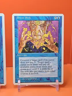 🔵🔵🔵 (4) 1995 MAGIC The Gathering POWER SINK 4TH EDITION PLAYED 🔵🔵🔵 - Image 5