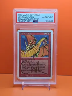 1994 MAGIC The Gathering SHIVAN DRAGON REVISED PSA/DNA CERTIFIED MELISSA BENSON - Image 1