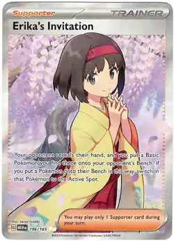 Pokemon TCG Erika's Invitation 196/165 Secret Ultra Rare Holo. S&V 151. Mint. - Image 1