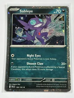 Sableye 136 / 193 Pokemon SV Paldea Evolved 2023 Near Mint Cosmos Holo Rare - Image 2