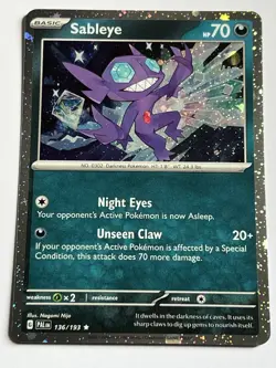 Sableye 136 / 193 Pokemon SV Paldea Evolved 2023 Near Mint Cosmos Holo Rare - Image 4