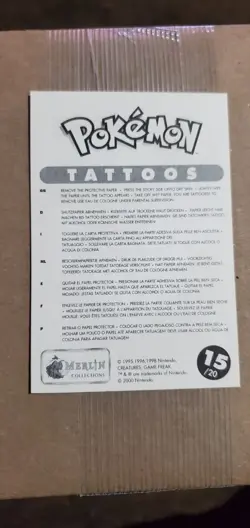 Pokemon 2000 Merlin tattoo 15/20 with coating ,Abra,Machoke,venomoth - Image 2