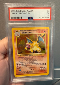 Charizard 4/102 PSA 5 1999 Base Set Unlimited Holo Pokemon WoTC Vintage PSA 5 - Image 1