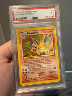 Charizard 4/102 PSA 5 1999 Base Set Unlimited Holo Pokemon WoTC Vintage PSA 5 - Image 2