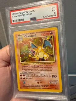Charizard 4/102 PSA 5 1999 Base Set Unlimited Holo Pokemon WoTC Vintage PSA 5 - Image 3