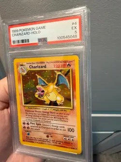 Charizard 4/102 PSA 5 1999 Base Set Unlimited Holo Pokemon WoTC Vintage PSA 5 - Image 5