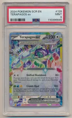 PSA 9 Pokemon Stellar Crown Holo Rare Terapagos EX 128/142 MINT Condition!! - Image 1