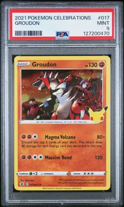 PSA9 Mint 2021 Pokemon Celebrations Groudon #017 - Image 1