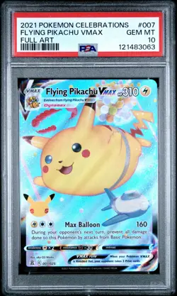 2021 POKEMON CELEBRATIONS #007 FULL ART/FLYING PIKACHU VMAX PSA 10 - Image 1