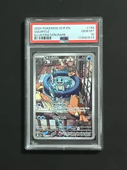 2024 POKEMON SCR EN STELLAR CROWN ILLUSTRATION RARE #148 SQUIRTLE PSA 10 - Image 1