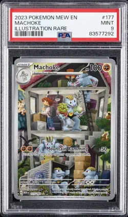 2023 POKEMON MEW EN-151 ILLUSTRATION RARE #177 MACHOKE PSA 9 - Image 1