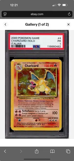 ⚡Mislabeled 2000 Pokemon Game Charizard Holo Italian #4 PSA NM-MT 8 Base Set⚡ - Image 5