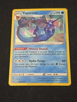 Vaporeon SWSH072 Sword & Shield Black Star Promo Holo Rare Pokemon TCG LP - Image 1