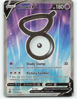 Pokemon TCG Silver Tempest Unown V 176/195 Ultra Rare - Image 1