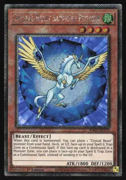 Crystal Beast Sapphire Pegasus - RA03-EN179 - Platinum Secret Rare - Yugioh - Image 1