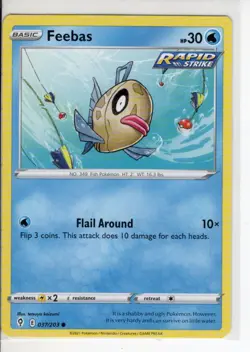 FEEBAS EVOLVING SKIES SET POKEMON CARD 037/203 LP - Image 1