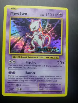 Pokemon Card Mewtwo Evolutions STAMPED Prerelease 51/108 Excellent HOLO BLEED - Image 1