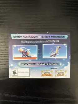 Pokemon Scarlet and Violet Shiny Koraidon OR Miraidon Gamestop Promo Card Code - Image 1