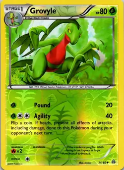 Grovyle 7/160 XY - Primal Clash Reverse Holo - Pokemon Card LP - Image 1