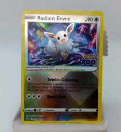 Radiant Eevee SWSH230 Pokemon GO Ultra Rare Holo Shiny Promo Pokemon Card NM - Image 1