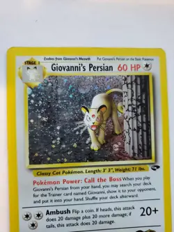 Giovanni's Persian Gym Pokemon Card Base Fossil WOTC NM U - Image 3