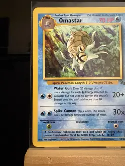 OMASTAR - 40/62 Fossil WotC LP/NM - Regular Uncommon - Pokemon TCG Card - Image 2