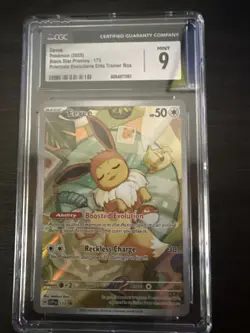 Pokemon Eevee 173 SV Scarlet & Violet Holo Black Star Promo Card CGC 9 MINT - Image 1