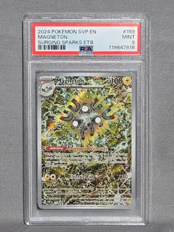 2024 Pokemon Magneton #159 Surging Sparks ETB Card PSA 9 - Image 1