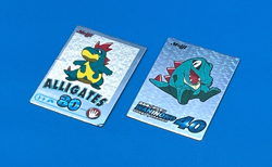 Lot 2 Totodile + Croconaw Pokemon Meiji New Get Card Metallic Prism Japanese - Image 1