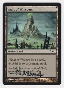 Signed Altered Sketch Vault of Whispers MP Mirrodin Artist Rob Alexander MTG! - Image 1