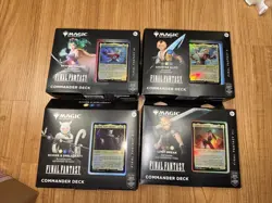 MAGIC THE GATHERING MTG FINAL FANTASY SEALED COMMANDER 4 DECK BOX CASE W CLOUD - Image 1