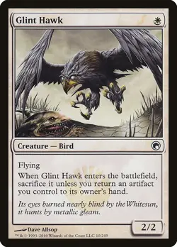 Glint Hawk 1x FOIL MtG FOIL Scars of Mirrodin SP/NM - Image 1