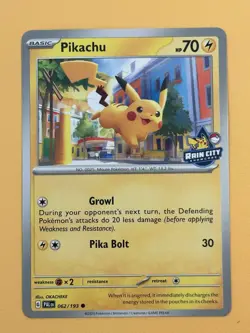 Pokemon: Pikachu [Rain City Showcase Exclusive] #062/193 [NM+] - Image 1