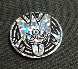 Pokemon TCG Mega Gengar Silver Cracked Ice Holofoil Flipping Coin/Token - Image 1