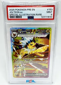 2025 Pokemon PRE Prismatic Evolutions Jolteon EX #153/131 SIR PSA 9 Mint - Image 1