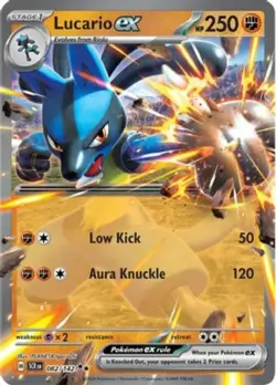 LP Pokemon Lucario ex - 082/142 - Double Rare Lightly Played Stellar Crown - Image 1